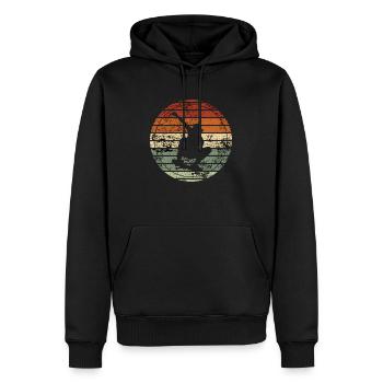 skateboard rétro -idée cadeau vintage - Sweat à capuche Premium bio Homme - noir - Devant - Nico (187cm)