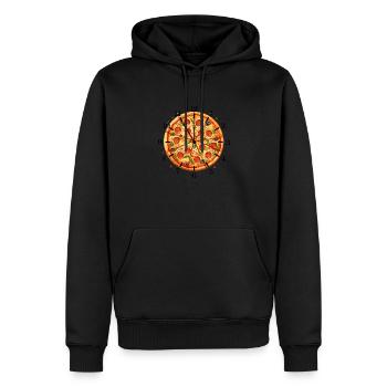 C’est l’heure de pizza - Sweat à capuche Premium bio Homme - noir - Devant - Nico (187cm)