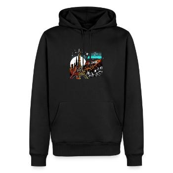 Eiffel Tower Hollywood Magic – City Magic at Nach - Men’s Premium Organic Hoodie - black - Front - Nico (187cm)