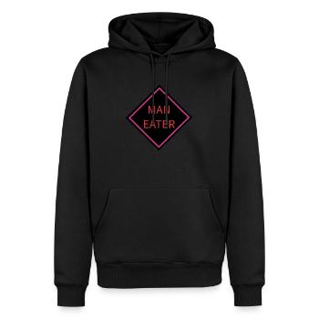 Signe d’avertissement mangeur d’hommes - Sweat à capuche Premium bio Homme - noir - Devant - Nico (187cm)