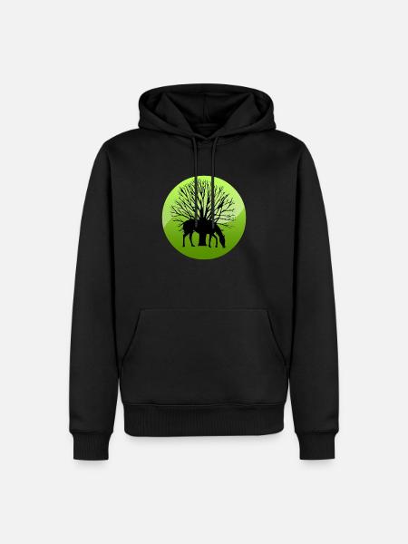 Pferd - Männer Premium Bio Hoodie - Schwarz