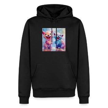 Lachmännchen - Männer Premium Bio Hoodie - Schwarz - Vorne - Nico (187cm)