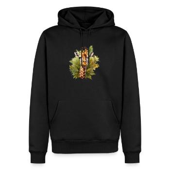 Giraffe High - Männer Premium Bio Hoodie - Schwarz - Vorne - Nico (187cm)