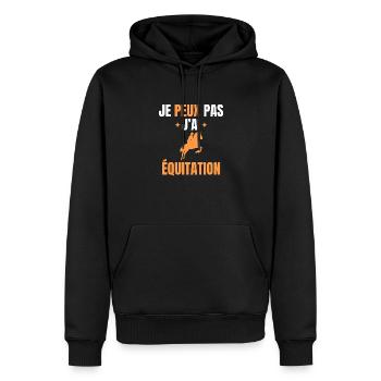 Ich kann nicht reiten - Männer Premium Bio Hoodie - Schwarz - Vorne - Nico (187cm)
