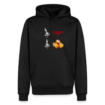 Humour de Bretagne : Caramel au beurre salé - Sweat à capuche Premium bio Homme - noir - Devant - Nico (187cm)