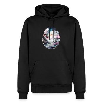 Verlorenes Land jenseitiger Träume - Männer Premium Bio Hoodie - Schwarz - Vorne - Nico (187cm)