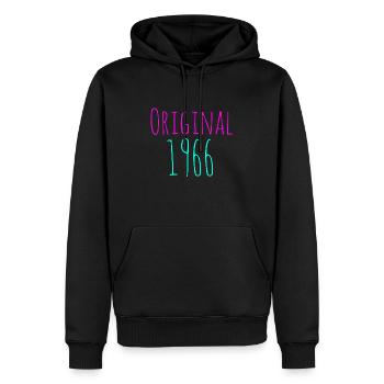 original 1966 - Männer Premium Bio Hoodie - Schwarz - Vorne - Nico (187cm)
