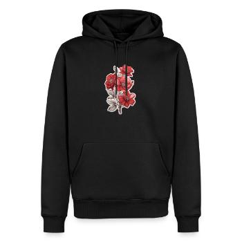 Schöne Rote Blume - Männer Premium Bio Hoodie - Schwarz - Vorne - Nico (187cm)