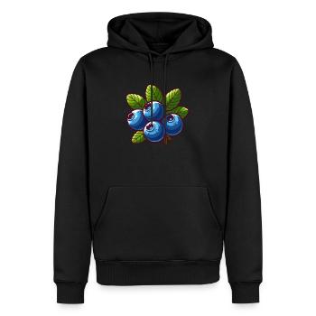 Myrtilles - Sweat à capuche Premium bio Homme - noir - Devant - Nico (187cm)