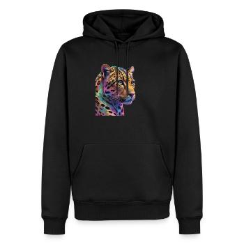 Leopard - Männer Premium Bio Hoodie - Schwarz - Vorne - Nico (187cm)