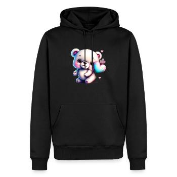 Petit ourson d'amour - Sweat à capuche Premium bio Homme - noir - Devant - Nico (187cm)