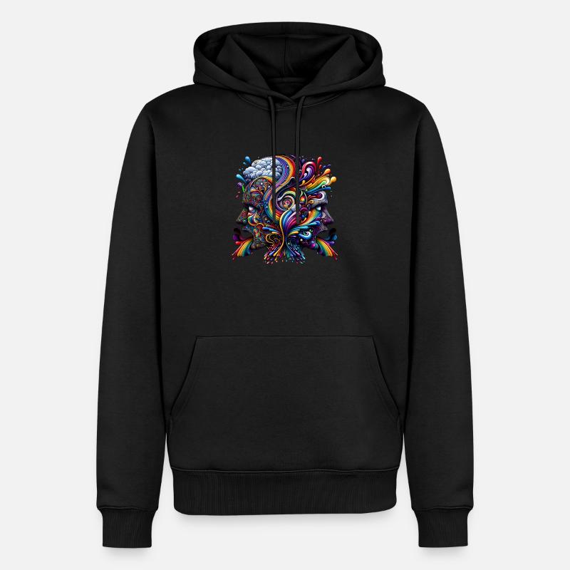 Gedankensturm - Männer Premium Bio Hoodie - Schwarz