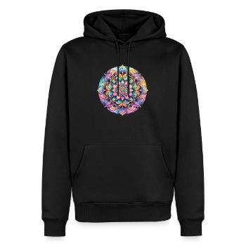 L’élégance de la fleur de couleur - Sweat à capuche Premium bio Homme - noir - Devant - Nico (187cm)