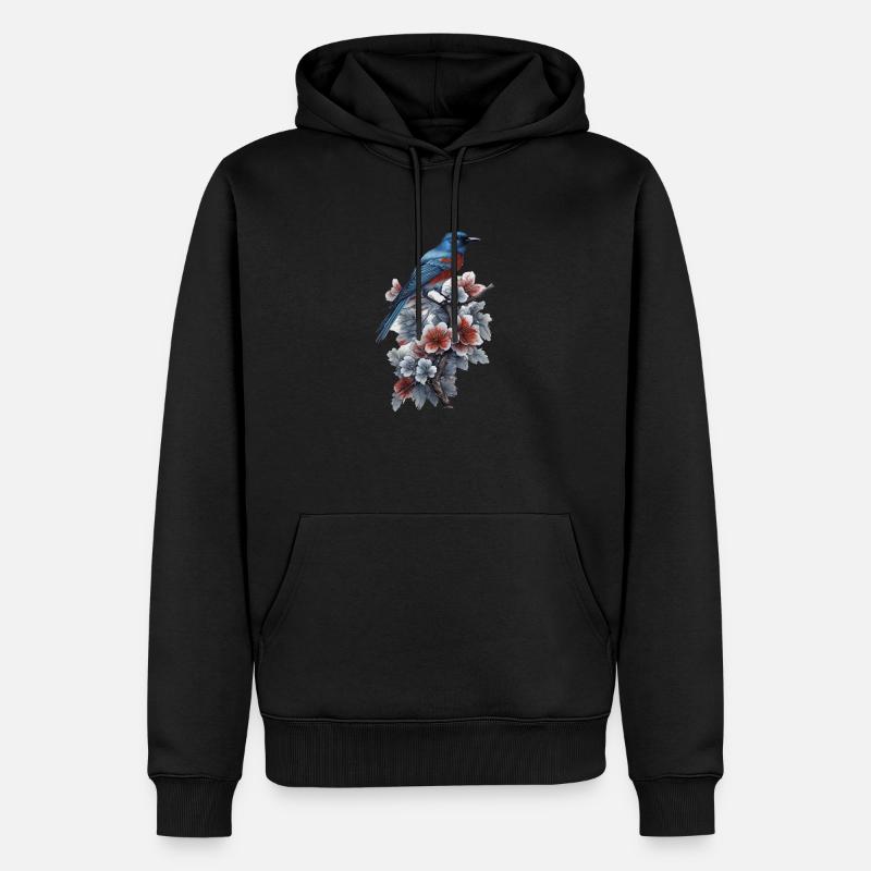 Vogel - Männer Premium Bio Hoodie - Schwarz