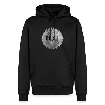 Balade à vélo sur la lune - Sweat à capuche Premium bio Homme - noir - Devant - Nico (187cm)