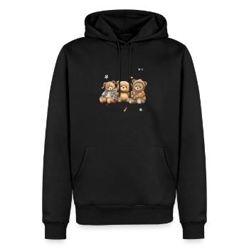 ours En peluche - Sweat à capuche Premium bio Homme - noir - Devant - Nico (187cm)