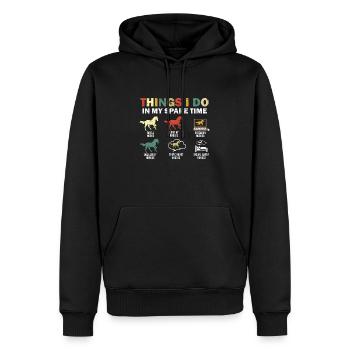 Lustige Pferde 6 Dinge, die ich in meiner Freizeit mache Pferd - Männer Premium Bio Hoodie - Schwarz - Vorne - Nico (187cm)