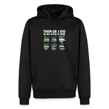 Dinge, die ich in meiner Freizeit mache Pflanzen - Männer Premium Bio Hoodie - Schwarz - Vorne - Nico (187cm)