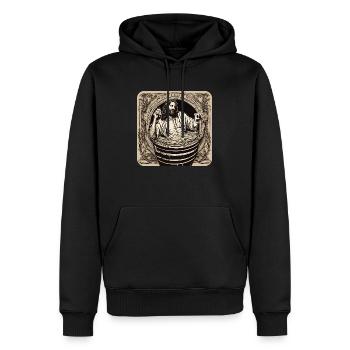 Jesus badet im Bier - Männer Premium Bio Hoodie - Schwarz - Vorne - Nico (187cm)