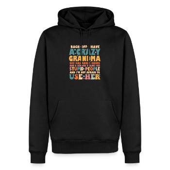 Back Off I Have A Crazy Grandma - Men’s Premium Organic Hoodie - black - Front - Nico (187cm)