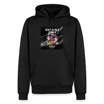 Bad Girls Die Young - Männer Premium Bio Hoodie - Schwarz - Vorne - Nico (187cm)
