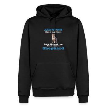 Australian Shepherd - Herd Police - Men’s Premium Organic Hoodie - black - Front - Nico (187cm)
