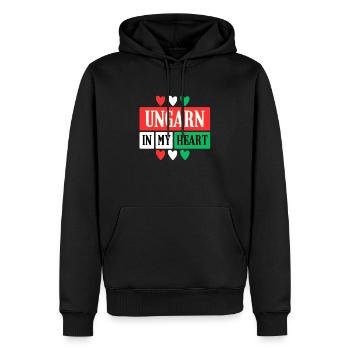 Hungary in My Heart - Men’s Premium Organic Hoodie - black - Front - Nico (187cm)