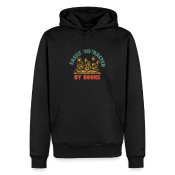 Easily Distracted By Books - Men’s Premium Organic Hoodie - black - Front - Nico (187cm)