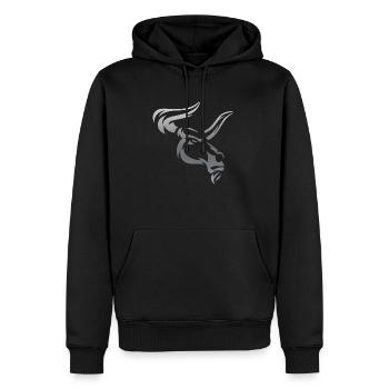 Stier Stierkopf Kopf Logo Steak Beast Gym Horn - Männer Premium Bio Hoodie - Schwarz - Vorne - Nico (187cm)
