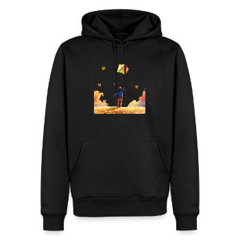 Les enfants passent du temps à apprendre et à découvrir - Sweat à capuche Premium bio Homme - noir - Devant - Nico (187cm)