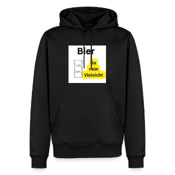 Bier - Männer Premium Bio Hoodie - Schwarz - Vorne - Nico (187cm)