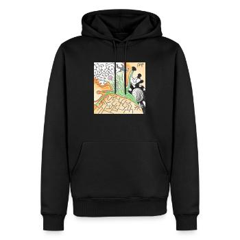 Wirrwarr 15 - Männer Premium Bio Hoodie - Schwarz - Vorne - Nico (187cm)