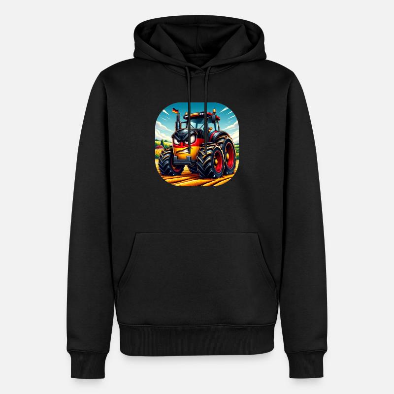 Wütender deutscher Traktor 01 - Männer Premium Bio Hoodie - Schwarz