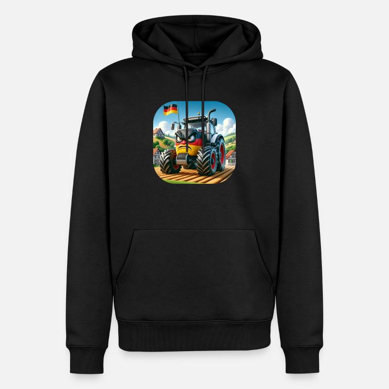 Wütender deutscher Traktor 03 - Männer Premium Bio Hoodie - Schwarz
