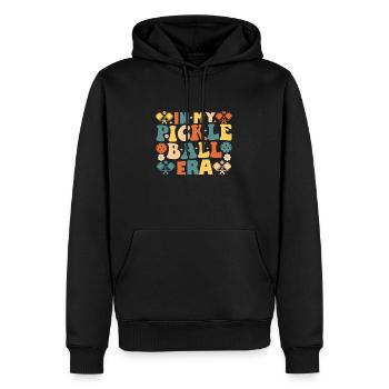 In meiner Pickleball-Ära - Männer Premium Bio Hoodie - Schwarz - Vorne - Nico (187cm)