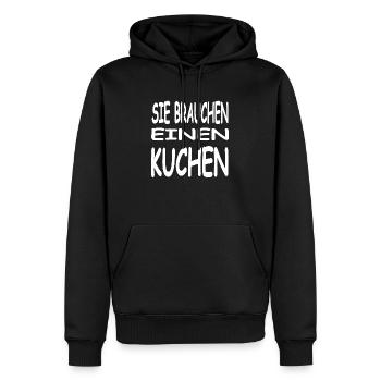 Cake - Men’s Premium Organic Hoodie - black - Front - Nico (187cm)