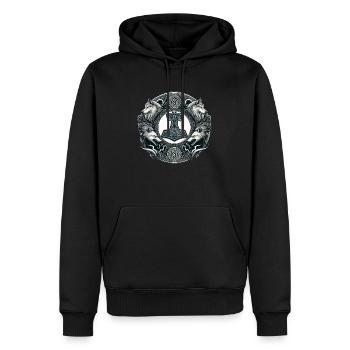 Mjölnir 4 - Männer Premium Bio Hoodie - Schwarz - Vorne - Nico (187cm)