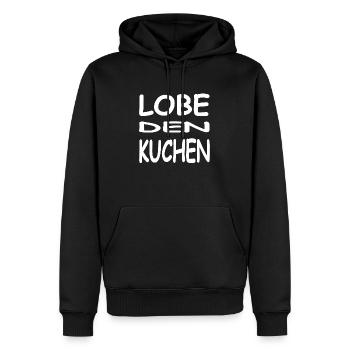 Kuchen - Männer Premium Bio Hoodie - Schwarz - Vorne - Nico (187cm)