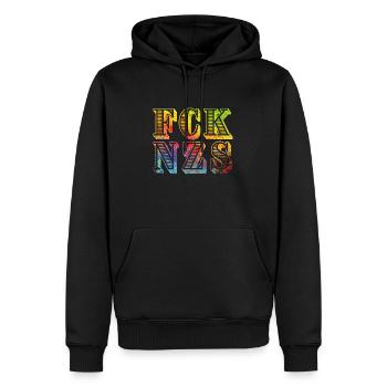 fcknzs speckled colours 08 - Männer Premium Bio Hoodie - Schwarz - Vorne - Nico (187cm)
