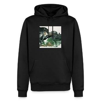 Abstrakte Acrylkunst grün - Männer Premium Bio Hoodie - Schwarz - Vorne - Nico (187cm)