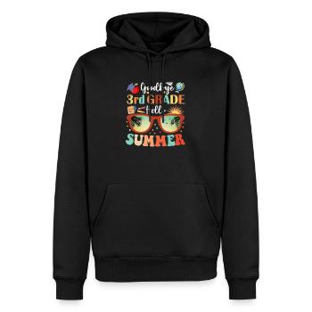 Au revoir la 3e année Bonjour l’été - Sweat à capuche Premium bio Homme - noir - Devant - Nico (187cm)