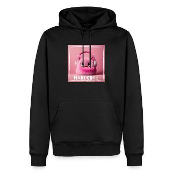 har d core - Männer Premium Bio Hoodie - Schwarz - Vorne - Nico (187cm)