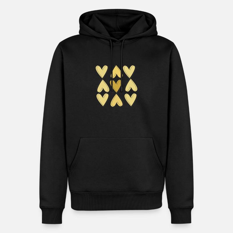 Amour Hart d’or - Sweat à capuche Premium bio Homme - noir