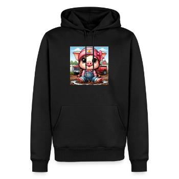 My Design - Men’s Premium Organic Hoodie - black - Front - Nico (187cm)
