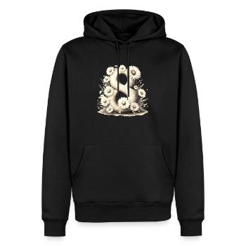 Nr. 8 eit digitale Hintergrundnummer Vektorzeichen Tal - Männer Premium Bio Hoodie - Schwarz - Vorne - Nico (187cm)