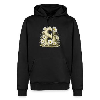 Nr. 8 eit digitale Hintergrundnummer Vektorzeichen Tal - Männer Premium Bio Hoodie - Schwarz - Vorne - Nico (187cm)