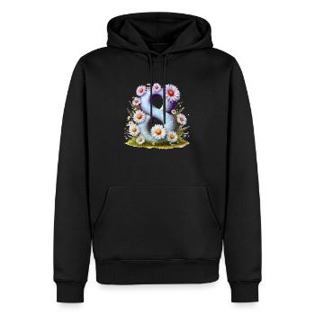 Nr. 8 eit digitale Hintergrundnummer Vektorzeichen Tal - Männer Premium Bio Hoodie - Schwarz - Vorne - Nico (187cm)
