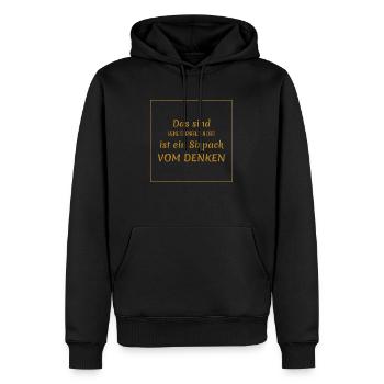 Dictons amusants - Rides du front vs. pack de six - Sweat à capuche Premium bio Homme - noir - Devant - Nico (187cm)