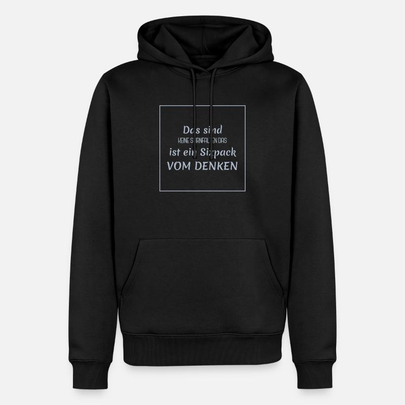 witzige sprüche - denker vs. sixpack - Männer Premium Bio Hoodie - Schwarz