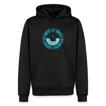 Stand for humanity - Männer Premium Bio Hoodie - Schwarz - Vorne - Nico (187cm)